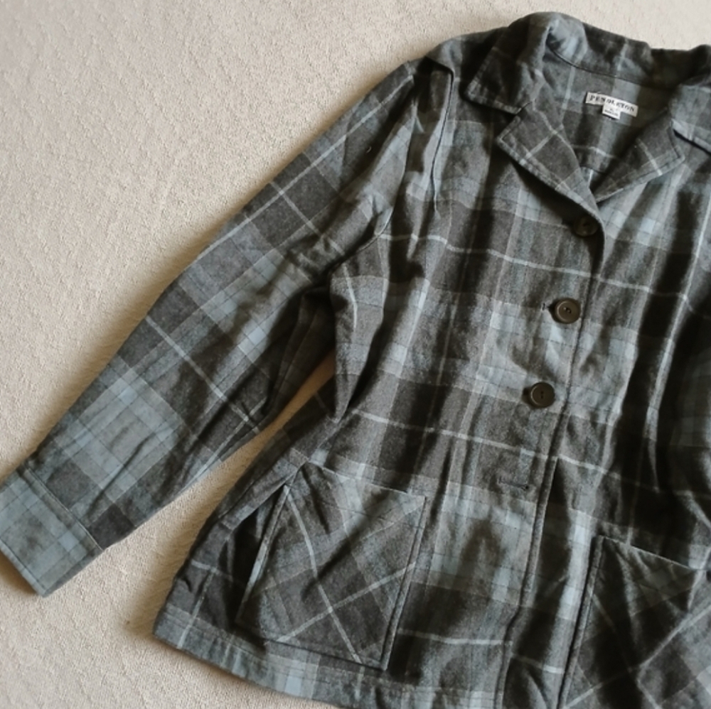 Pendleton Virgin Wool Plaid Button Down Eco Extra… - image 2